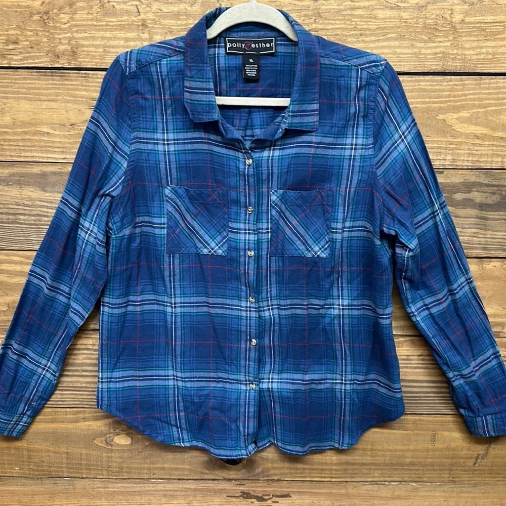 Polly & Esther Long Sleeve Flannel Shirt